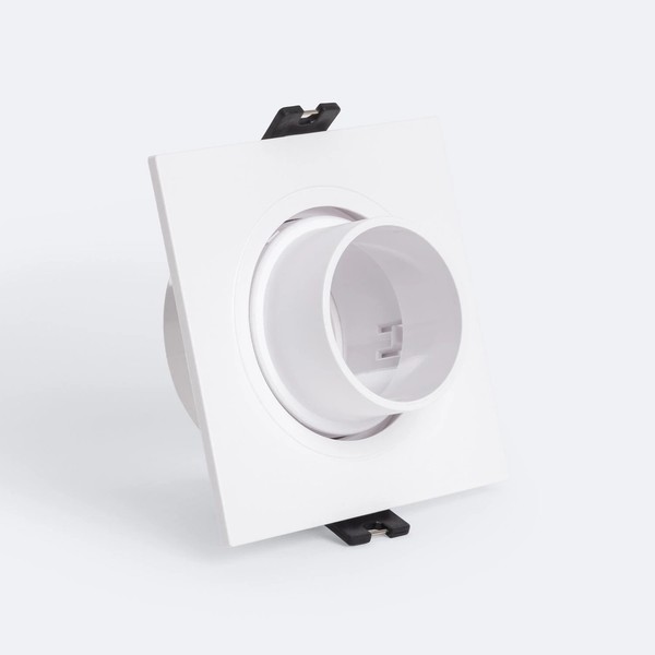 Aro Downlight Cuadrado Basculante Bajo UGR para Bombilla LED GU10 / GU5.3 Corte