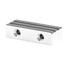 2 x 1/2 x 1/4 Inch Neodymium Rare Earth Countersunk Block Magnets N52 3 Pack 