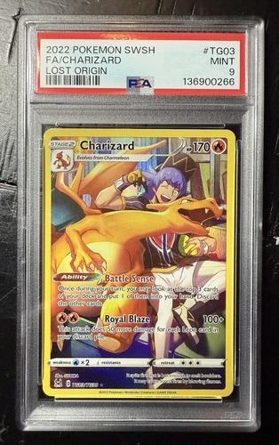 2022 Pokemon -SWSH  Lost Origin - Charizard #TG03 - Trainer Gallery - PSA 9 Mint