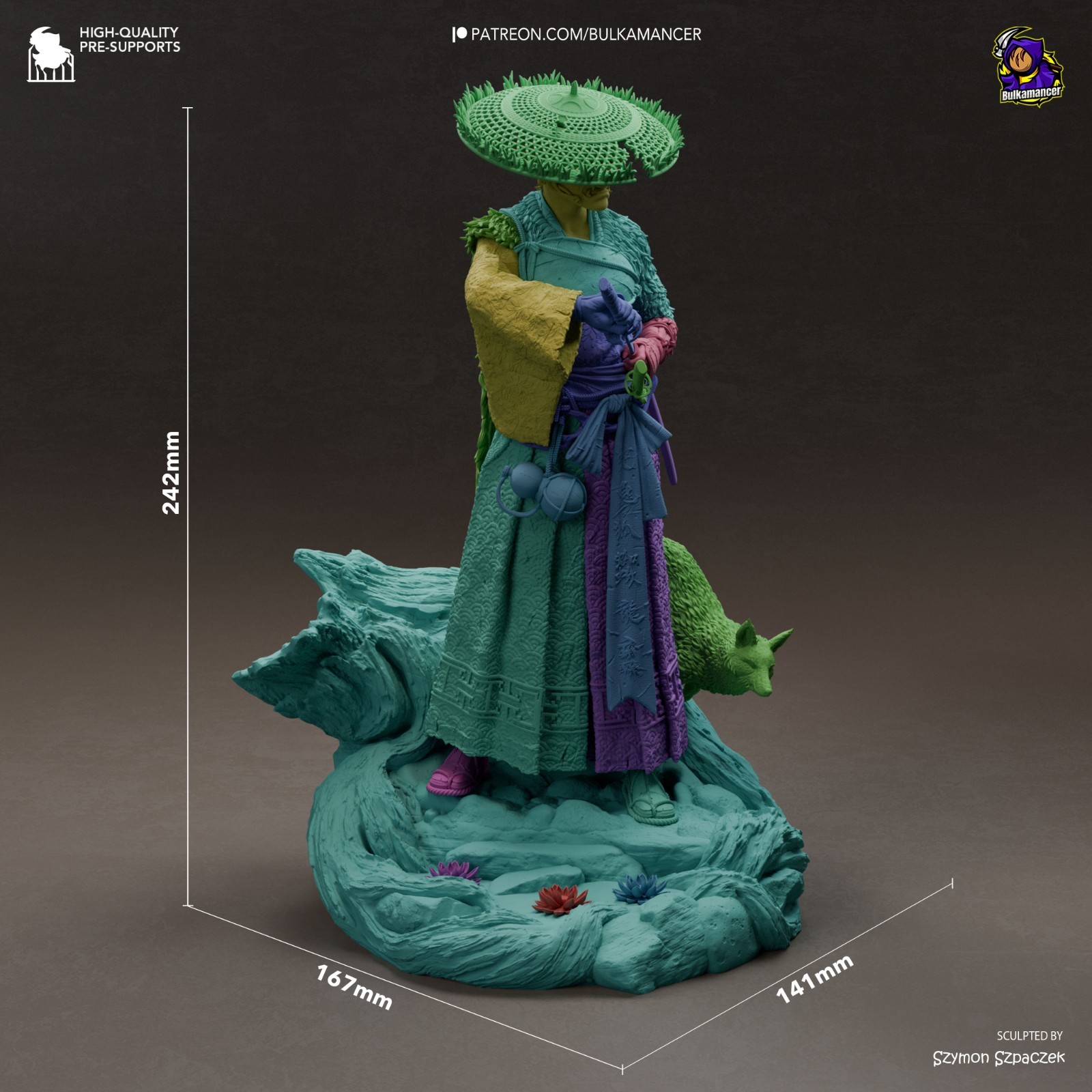 Atsu | 1/8 Scale Unpainted Resin Kit | Neko Figurines Samurai Diorama