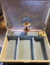 Vintage MELE Switzerland Working Musical Ballerina Jewelry Box Velvet Lining