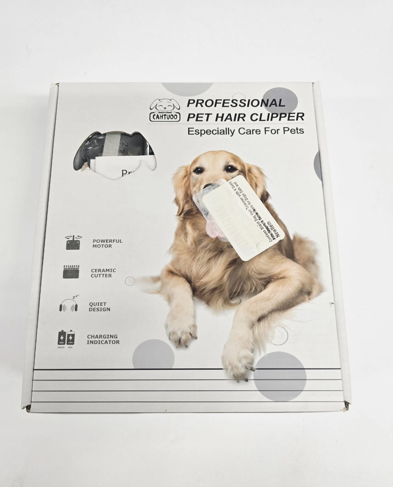 CAHTUOO Dog Grooming Clippers, Professional Pet Grooming Kit Rechargeable