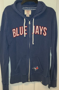 UNISEX MLB TORONTO BLUE JAYS Full ZIPPER ZIP-HOODIE XLARGE Embroidered Pockets