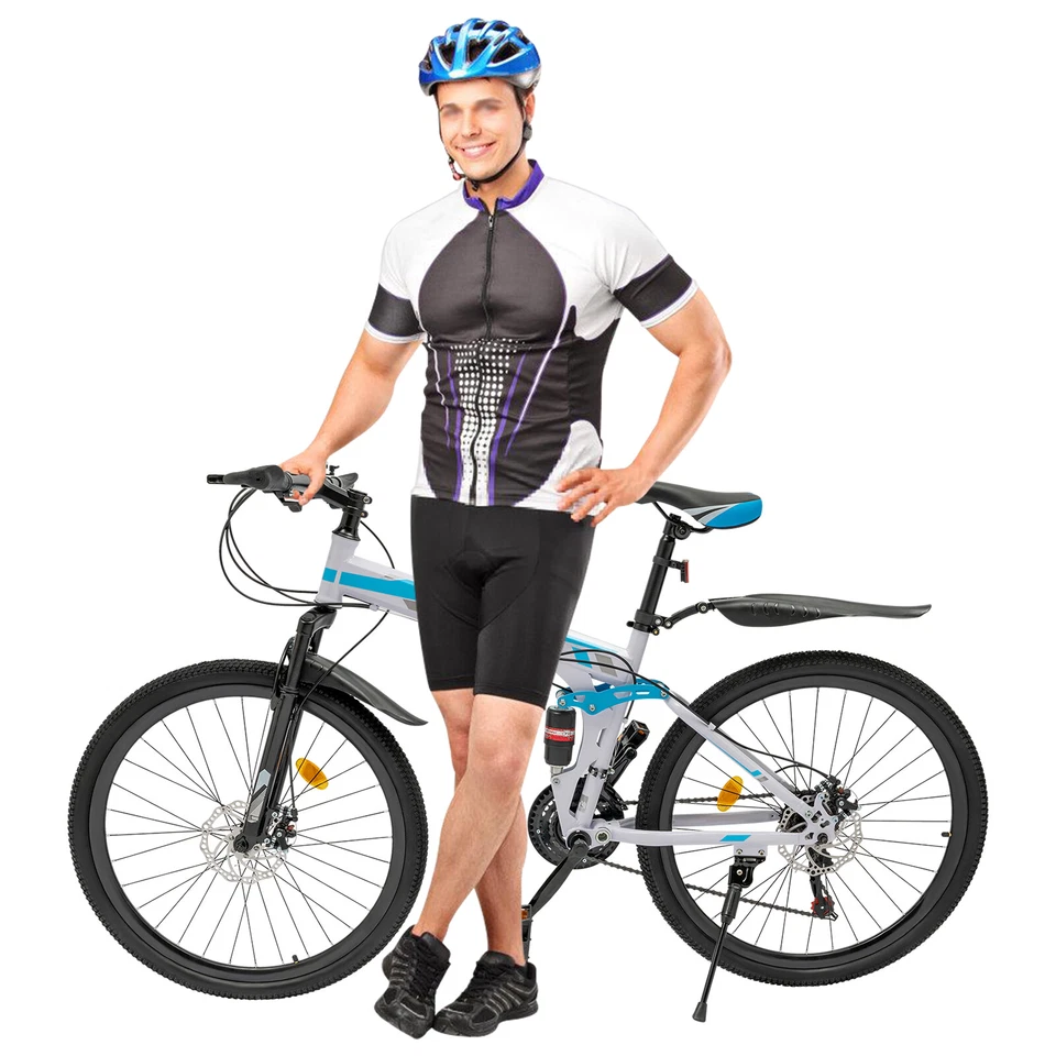 Bicicleta de Montaña Plegable 26" Bicicleta de 21 Velocidades Bicicleta MTB Suspensión Completa y Freno de Disco Foto 3 de 4