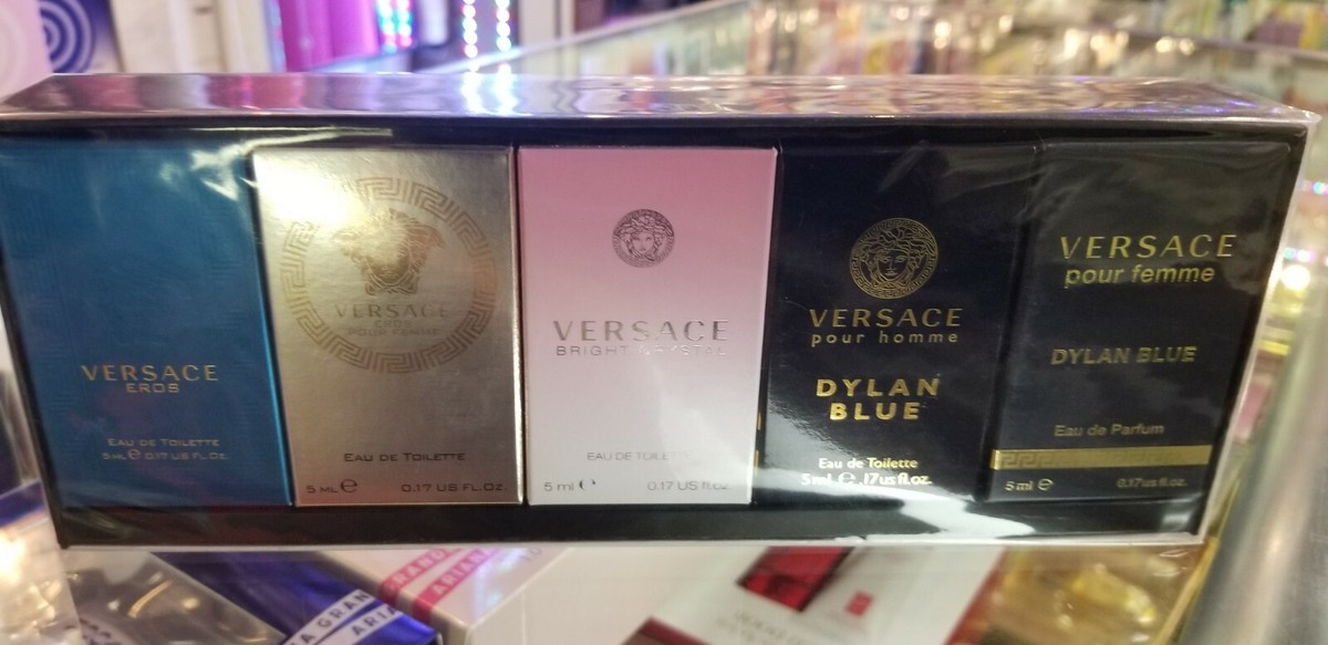 Versace 5 Pc 0.17 oz Dab On Mini Travel Fragrance Gift Set Men