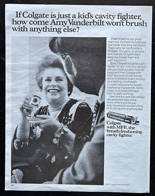 Vintage 1972 Colgate Amy Vanderbilt Original LIFE Magazine Print Ad Ephemera