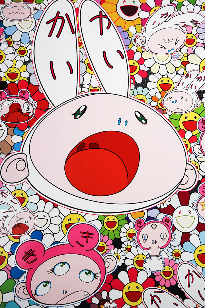Takashi Murakami Japanese Pop Silk Print Trippy Wall Home