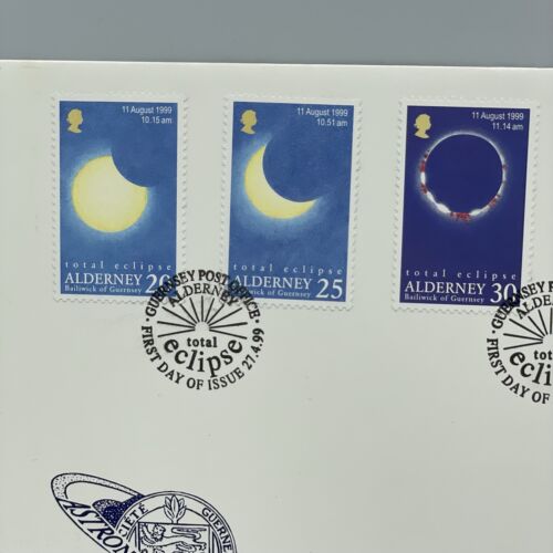 Alderney Guernsey First Day Cover Stamps • 'Total Eclipse' • Astronomy - Picture 2 of 4
