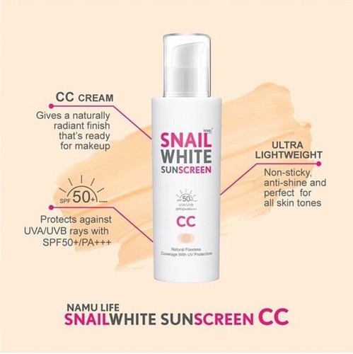 5x 50ml Snail White Namu Life Snailwhite Sunscreen Protect CC Cream SPF 50/PA+++ - Picture 4 of 12