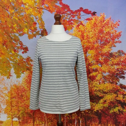 Tom Joules Mariners Grade grau weiß 100% Baumwolle Sweatshirt. UK Damen Gr. 10