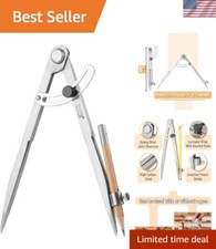 Modern 8-Inch Compass with Pencil Holder for Easy Circle Drawing Measurement