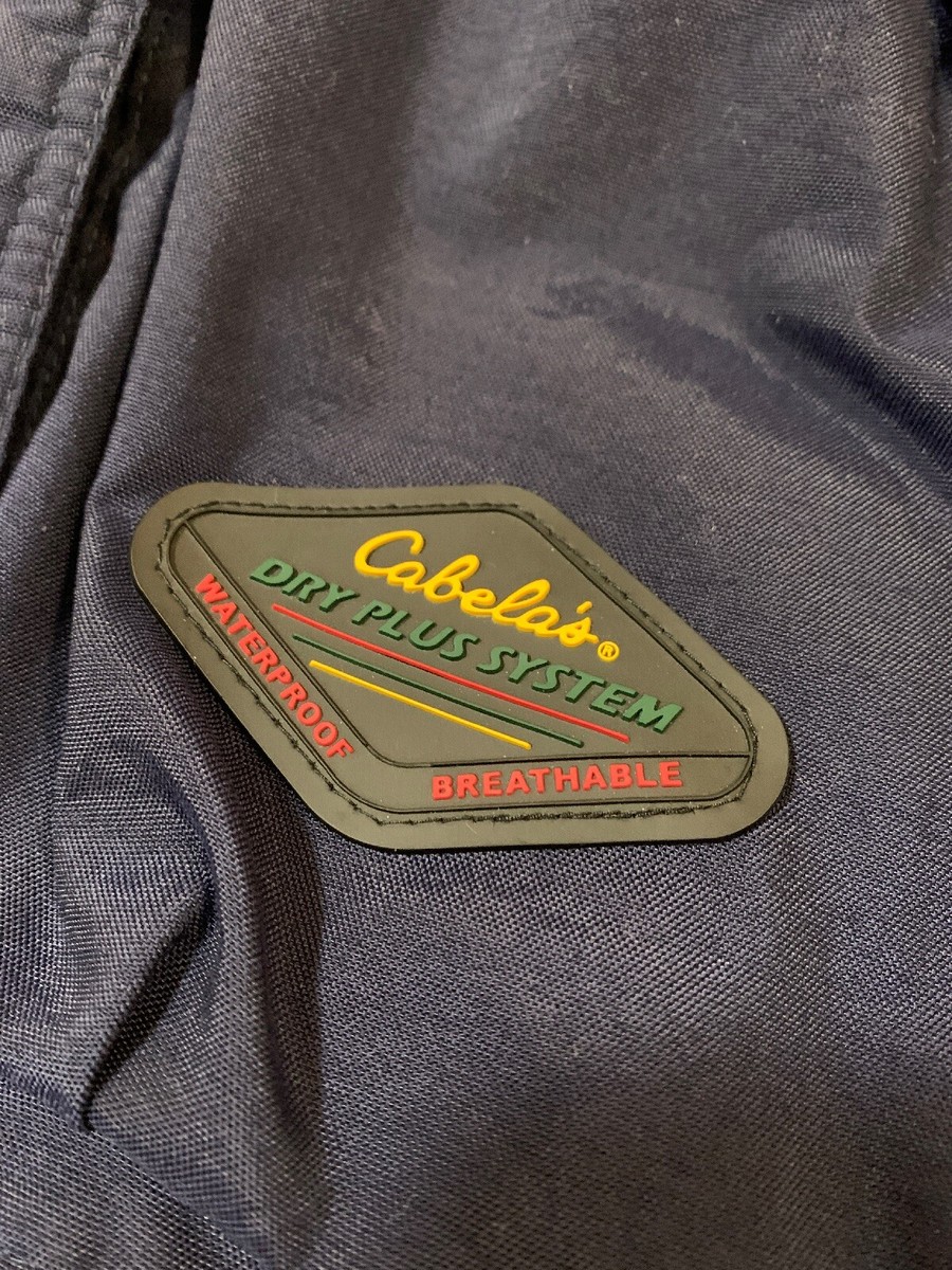 CABELAS Dry-Plus Mens MEDIUM Navy Waterproof Breathable Snap