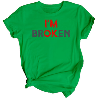 Frauen Broken Mental Health Awareness T-Shirt Top Angst Emotional Wellness1#MHA