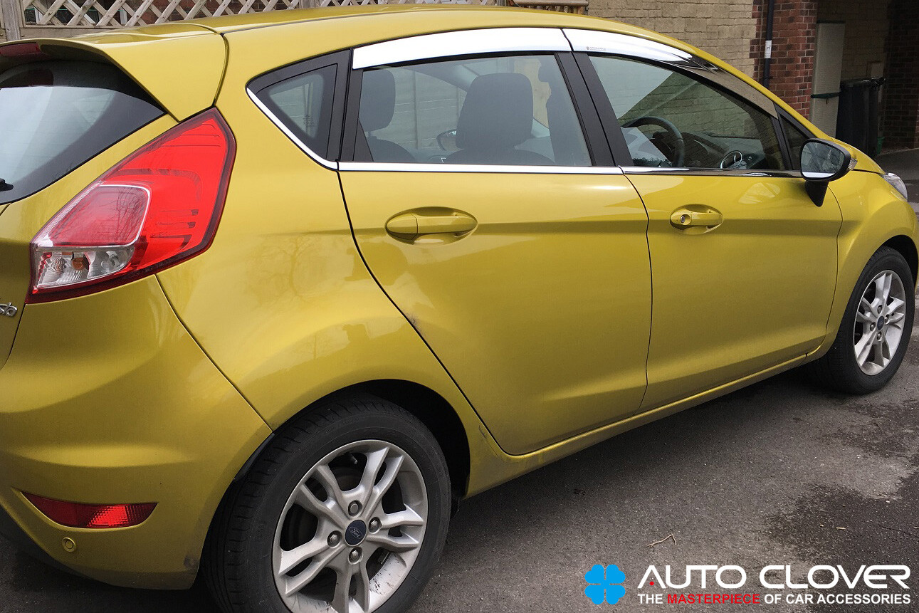 Auto Clover Chrome Wind Deflectors Set for Ford Fiesta Mk7 2009 2017