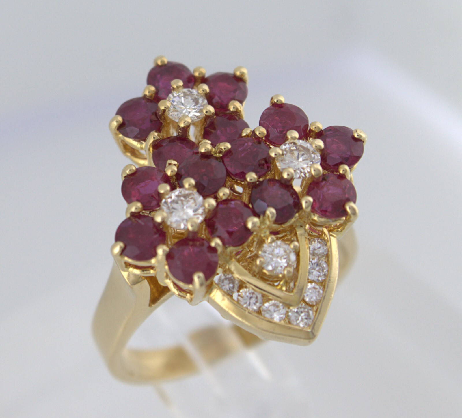 Ruby, Diamond, 18K Yellow Gold Ring - image 14