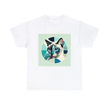 Unisex Adult T Shirt Siamese Cat Luminous Minimalist Pet Streetwear Graphic Tee