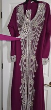 FUSCHIA CRYSTAL ABAYA GOWN HIJAB HENNA WEDDING