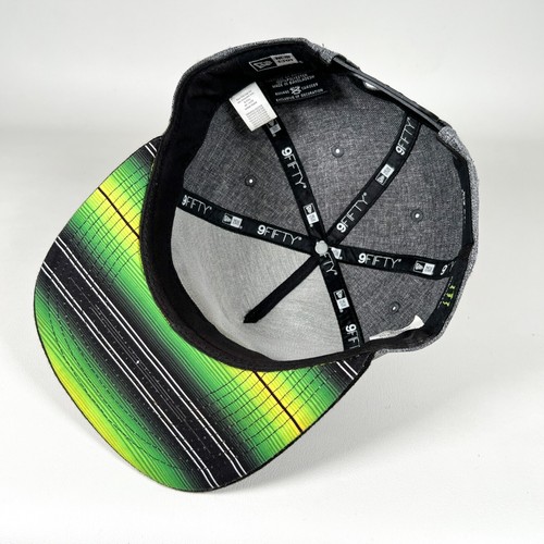 Monster Energy New Era 9FIFTY Snapback Hat Gray Black Flat Brim Cap One Size Sk8 - Picture 7 of 9