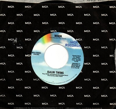Kalin Twins (The):When/Three O'Clock thrill:US MCA:Re-Issue