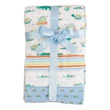 RECEIVING X4 - PETITE BOYS - ALLIGATOR FROG - BLANKETS COTTON 4 PACK BABY