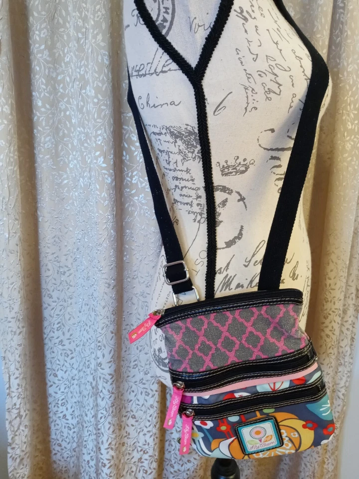 Bandolera Lily Bloom colorida y divertida bolsa mensajera bonito diseño patrón ajustable Foto 2 de 4