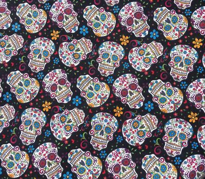 100% Baumwollstoff Sugar Skull Muertos 100% Baumwolle David Textilien für Gesichtsmasken