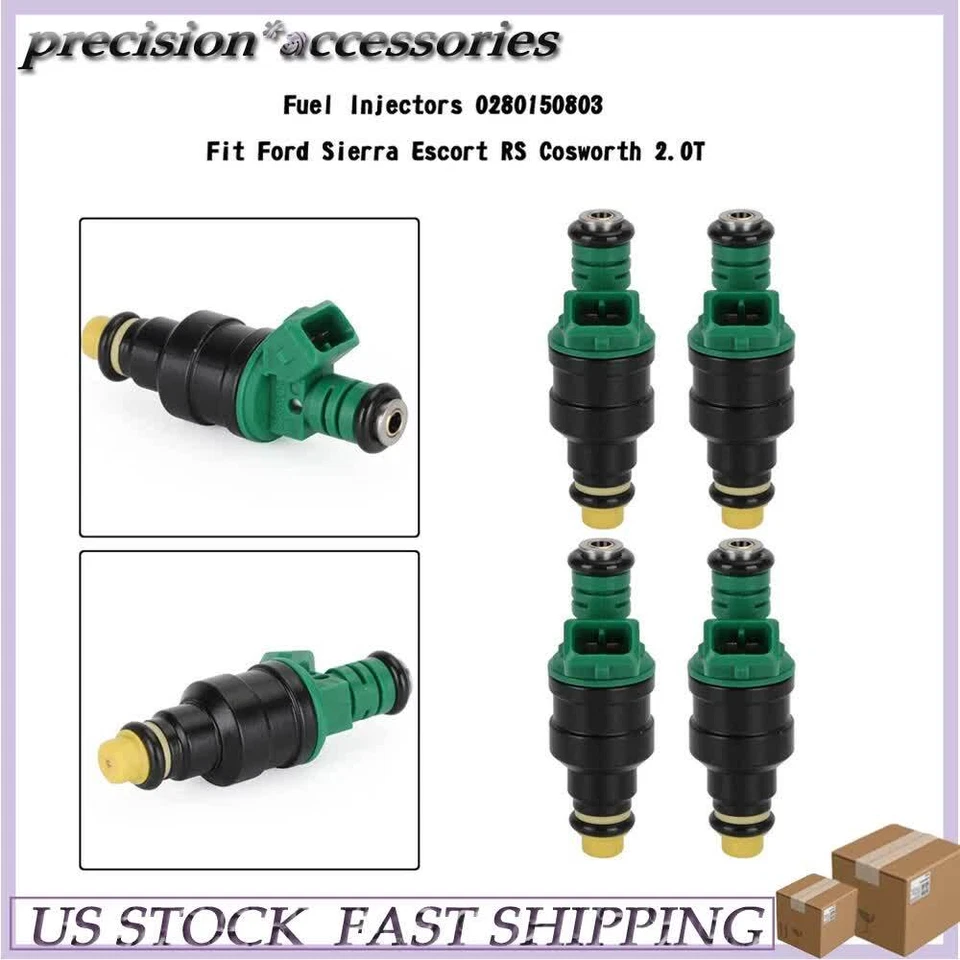 4PCS Fuel Injectors 0280150803 Fit Ford Sierra Escort RS Cosworth 2.0T Foto 3 de 4