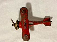 AC Williams Cast Iron Toy Airplane Antique Q-34