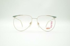Vintage Metzler 0840 355 Gold White Green Oval Glasses Frame NOS