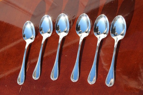 christofle malmaison silver plated coffee spoons set of six