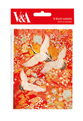 V&A Kimono Kraniche 8 Notizen & Umschläge