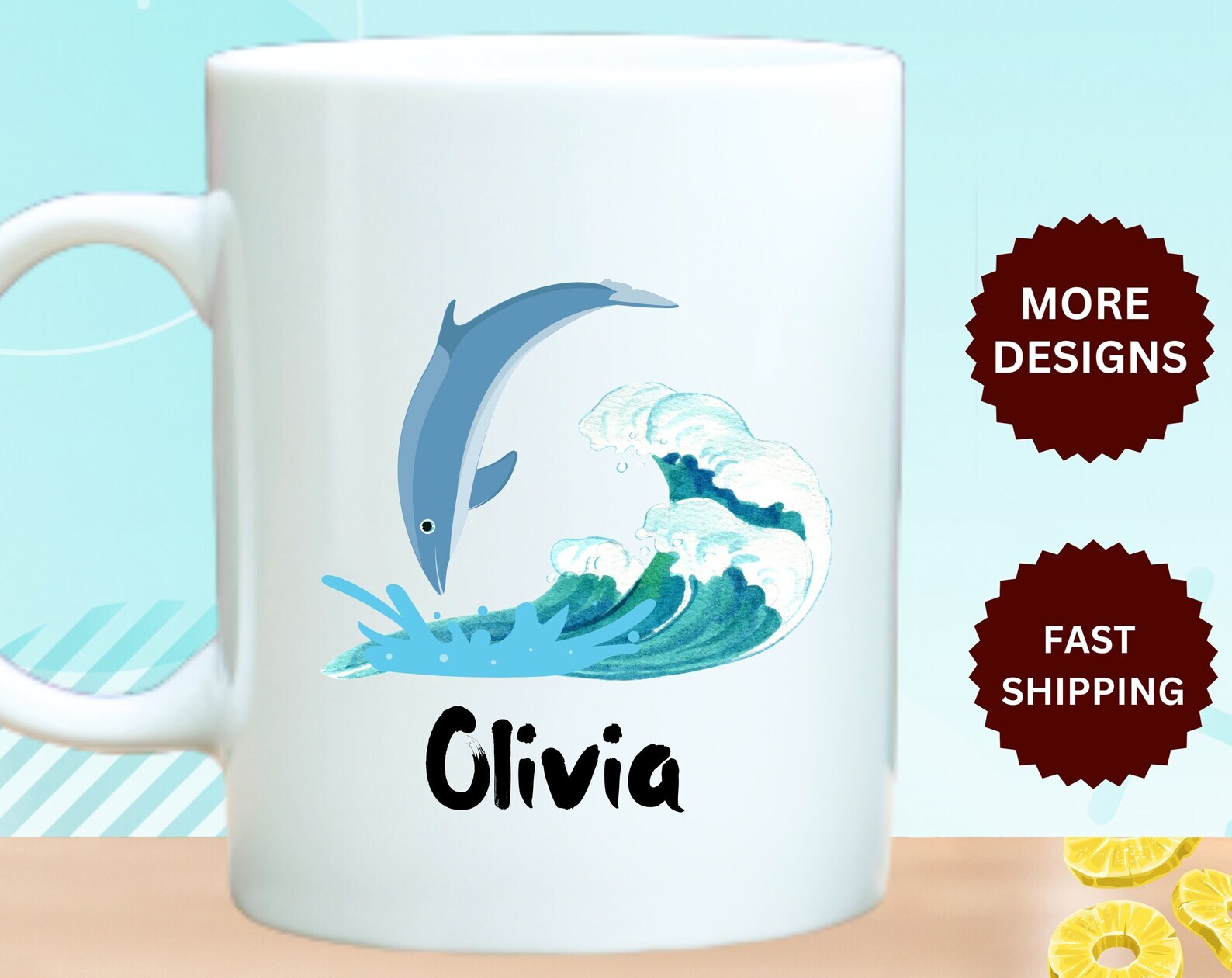 Custom Dolphin Coffee Mug - Personalized Gift for Dolphin Lovers