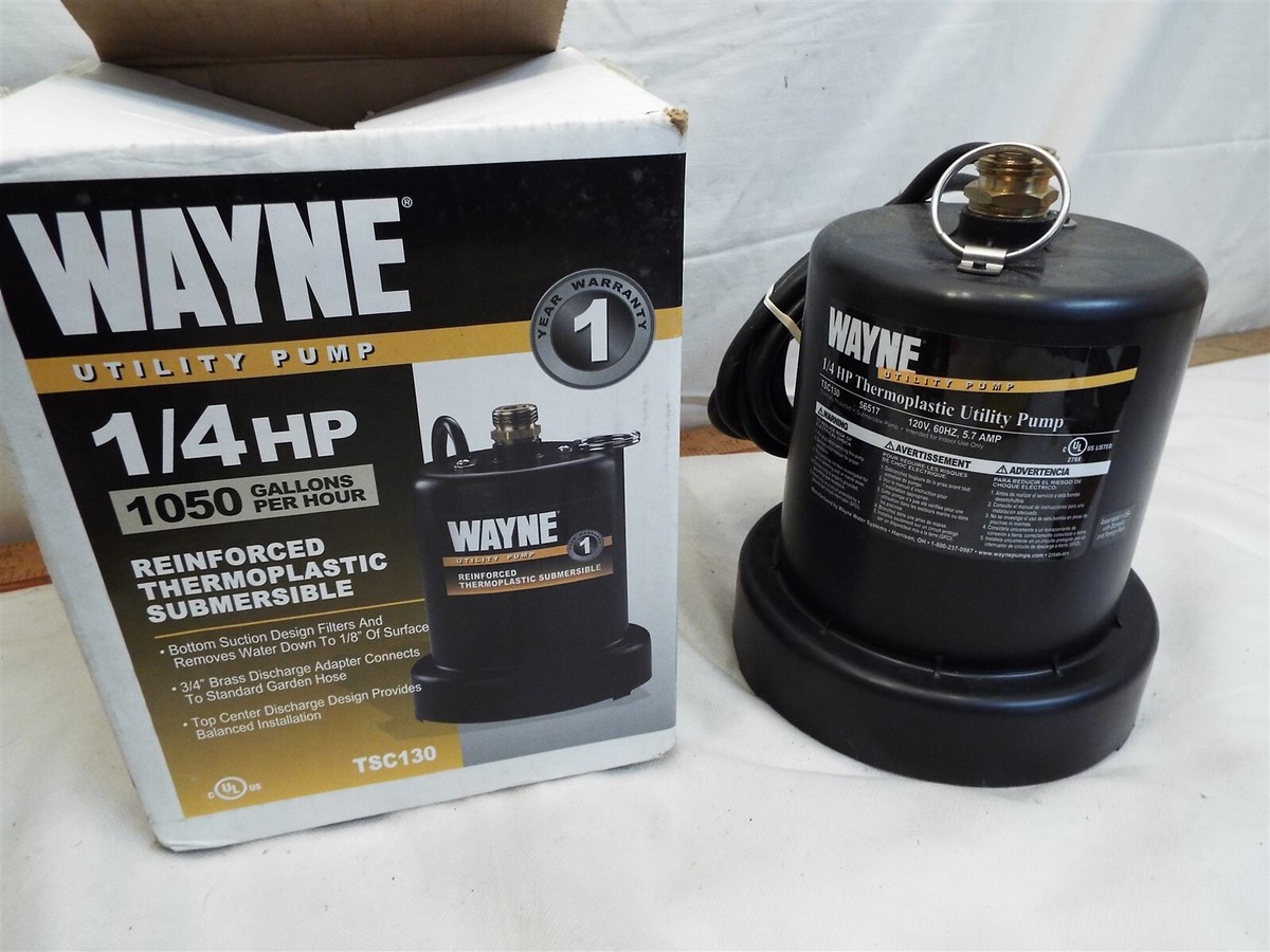 Wayne Water Systems 1/4 HP Portable Electric Water Pump Removal Utility  TSC130