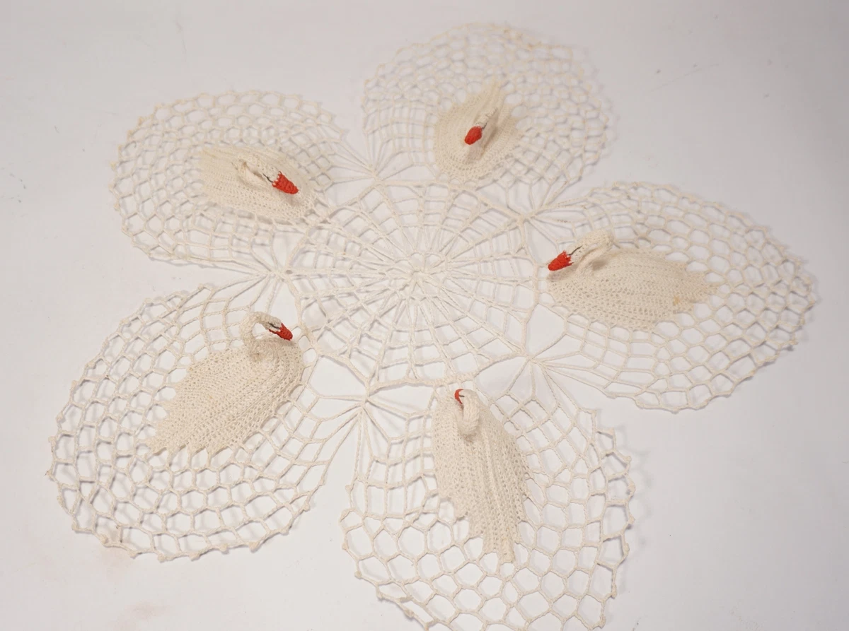 Nappe Et Surnappe Carrée Crochet Main - Blanc 60 Cm - AURORE Par Carré Blanc