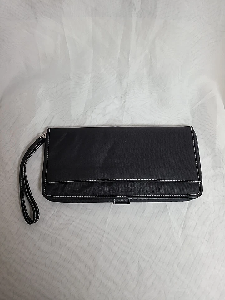 ANN TAYLOR LOFT 女式钱包修身黑色拉链轻便。 — 第 3/4 张图片