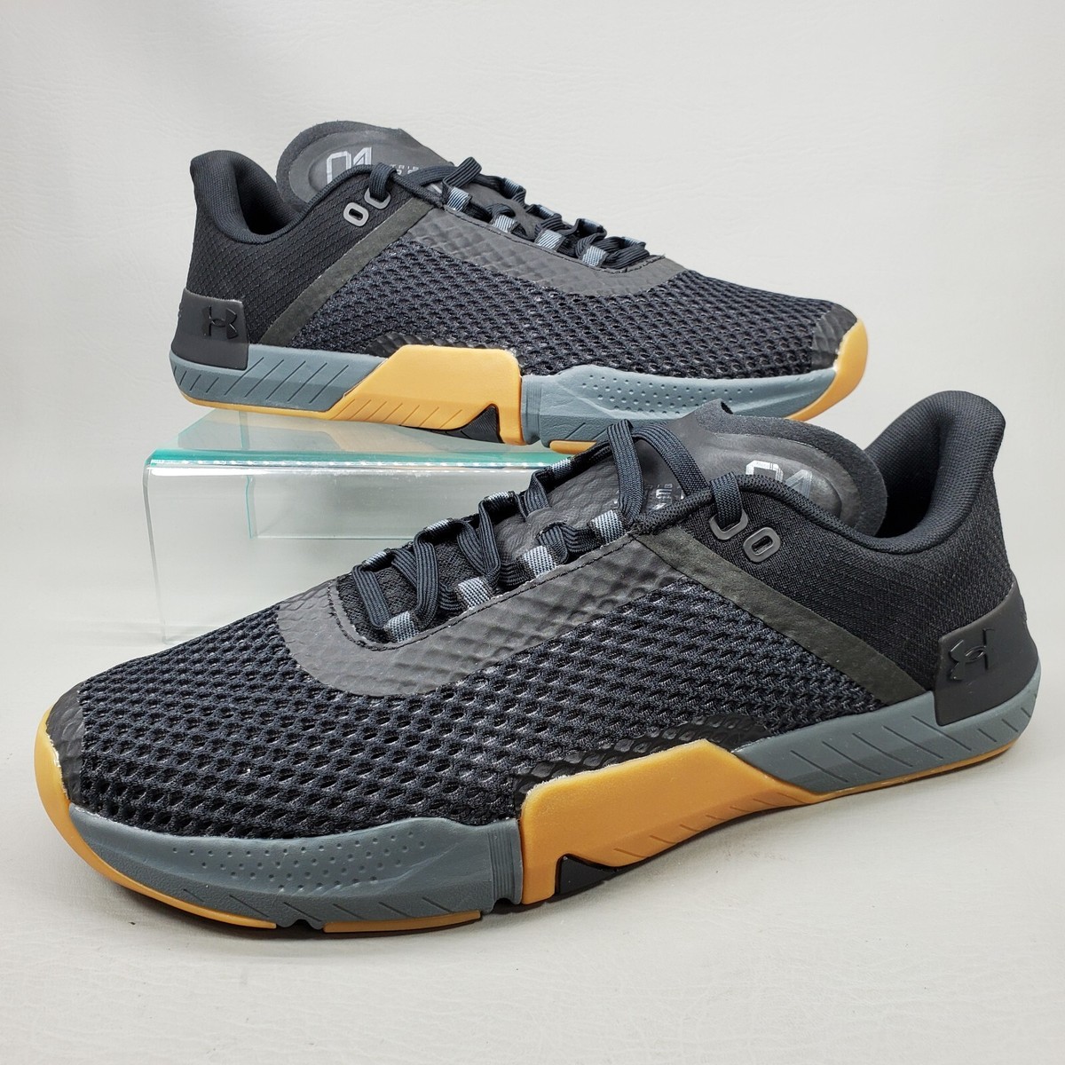 アンダーアーマー メンズ トレーニングシューズ Under Armour Men's TriBase Reign 4 Shoes - Tent/Black/Khaki Gray Under Armour TriBase Reign 4 Gym Shoes Black Gum Bottom 3025052
