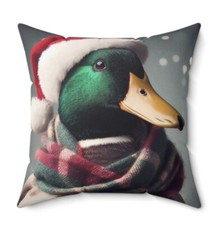 Mallard Duck Holiday Christmas Pillow Waterfowl Decor NEW