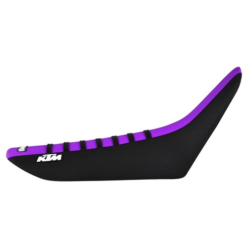 1994-1997 KTM 350 400 620 EGS SC EXC Seat Cover BLACK/PURPLE/BLACK #432 LOGO - Picture 2 of 4
