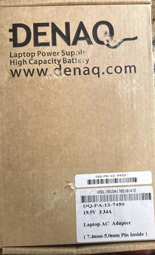 DENAQ-AC Power Adapter and Charger for Select Dell Laptops-Black DQ-PA-12-7450 - Picture 1 of 4