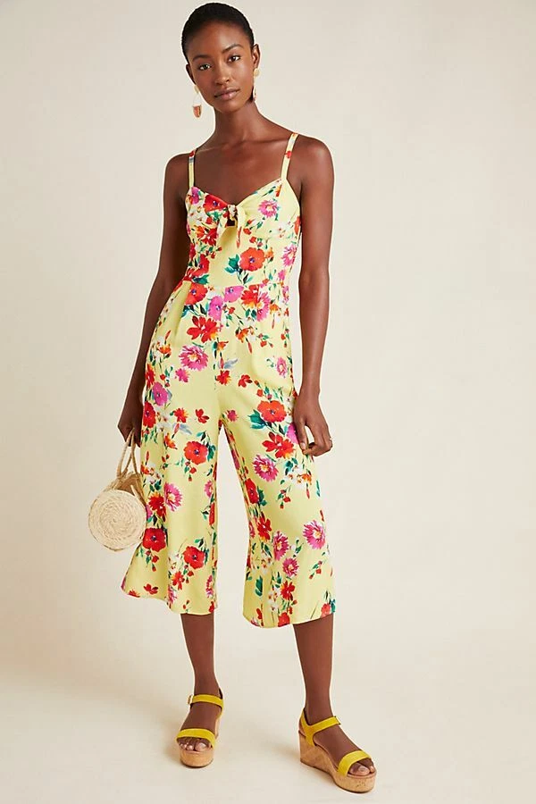NEW Anthropologie Yumi Kim Milan Sunnyside Yellow Jumpsuit Large