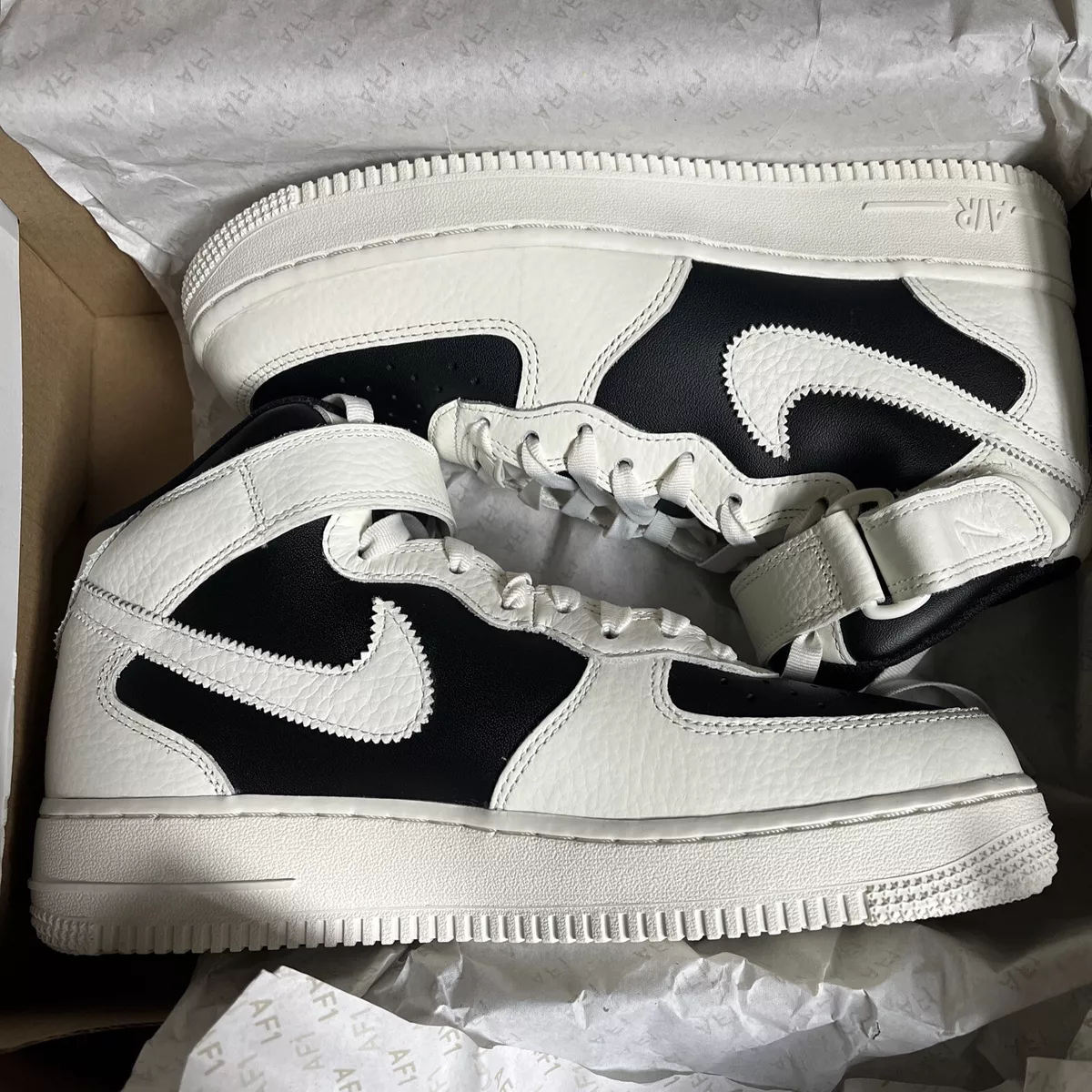 Size 9 Nike Air Force 1 Mid 07 Black sail coconut milk eBay