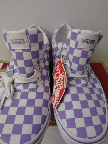 purple checkered shoes