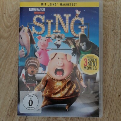 SING - DVD VIDEO - FSK 0 - MIT 3 MINI MOVIES+MAGNETSET - 2017 UNIVERSAL STUDIOS