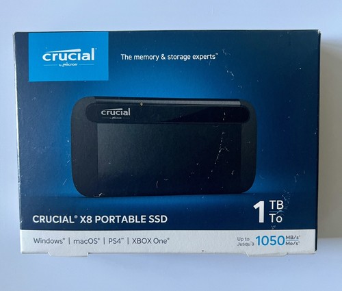 Crucial X8 1TB USB 3.2 Gen 2 Type-C Portable SSD External Solid State Drive - Photo 3/6