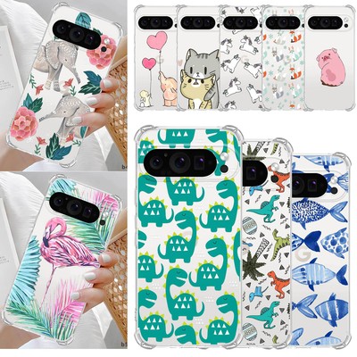 For Google Pixel 9 8A 7 Pro 7A 6 Animals Cute Bumper Slim Shockproof Case Cover 