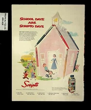 1957 Scripto School Days Pencils Pens Stationary Products Vintage Print Ad 9792