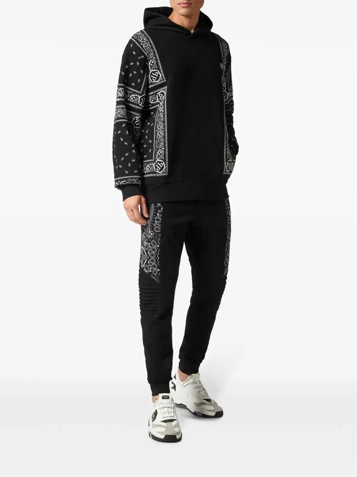 PHILIPP PLEIN Sudadera con Capucha Paisley Bandana Negra Talla L Precio de venta sugerido por el fabricante $1550 $ Foto 3 de 4