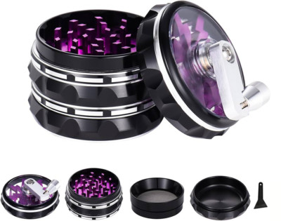 Grinder in Lila 55mm 4-teilig aus Aluminium Kräutermühle Crusher Tabak