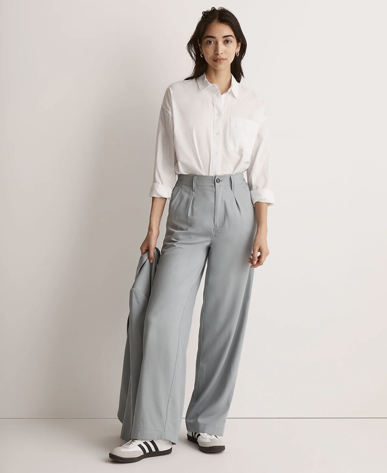 ALTRA MADEWELL Neale pantaloni gamba dritta taglia 4 pieghe gamba larga trama drappeggio vita alta