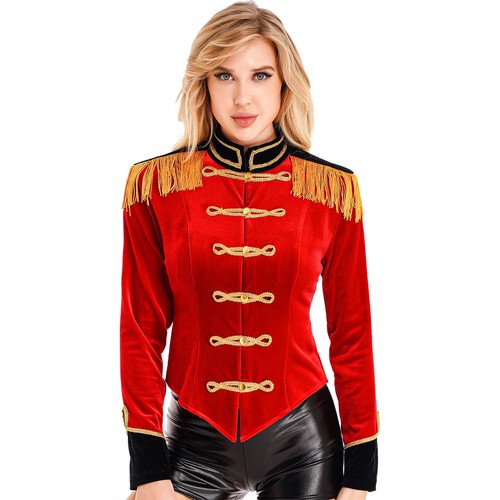 Womens Jacket Ladies Circus Retro Renaissance Cosplay Ringleader Adult Costume - Picture 10 of 33
